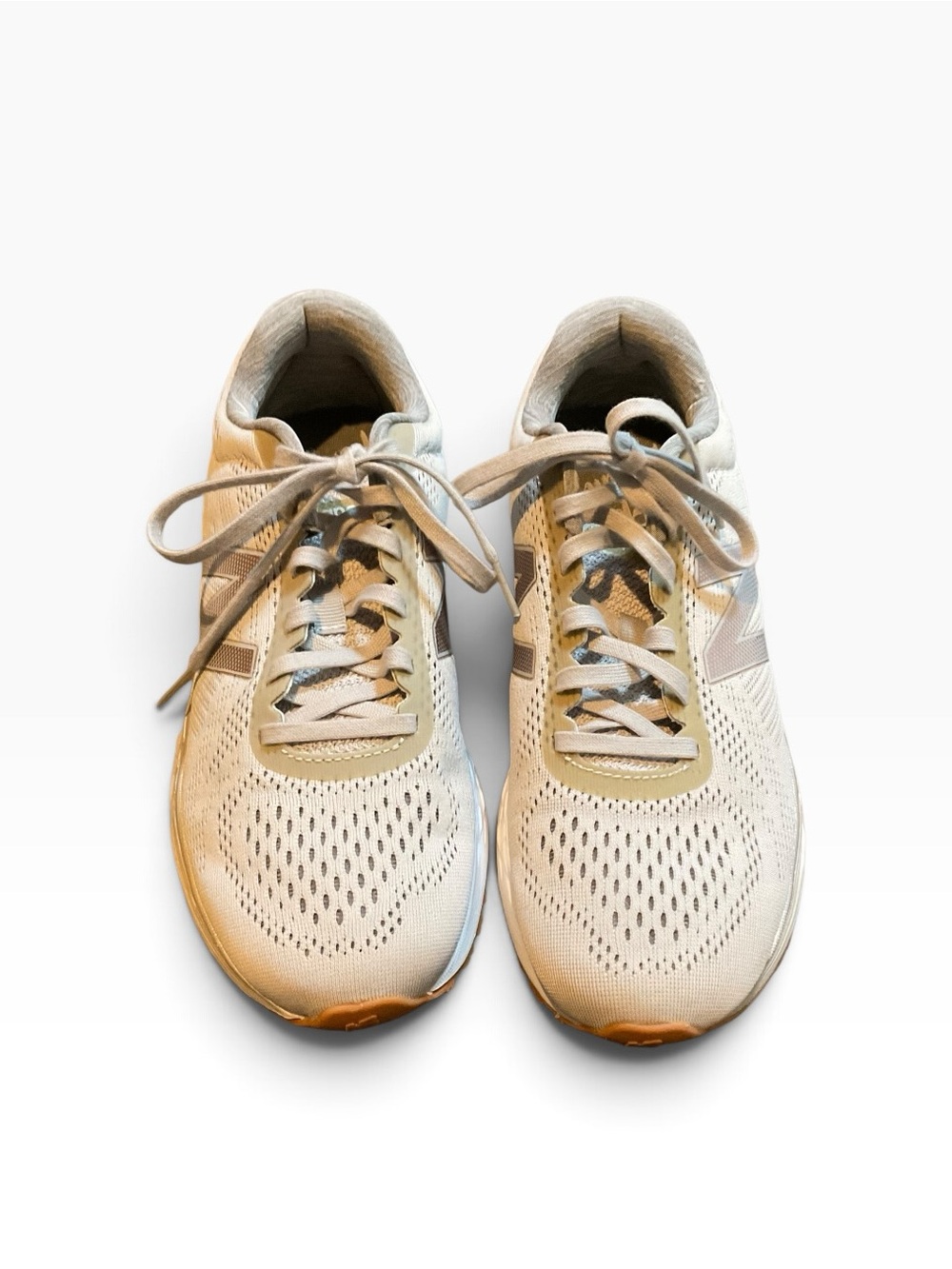 New Balance Women's Cream and Light Gray Athletic Sneakers
